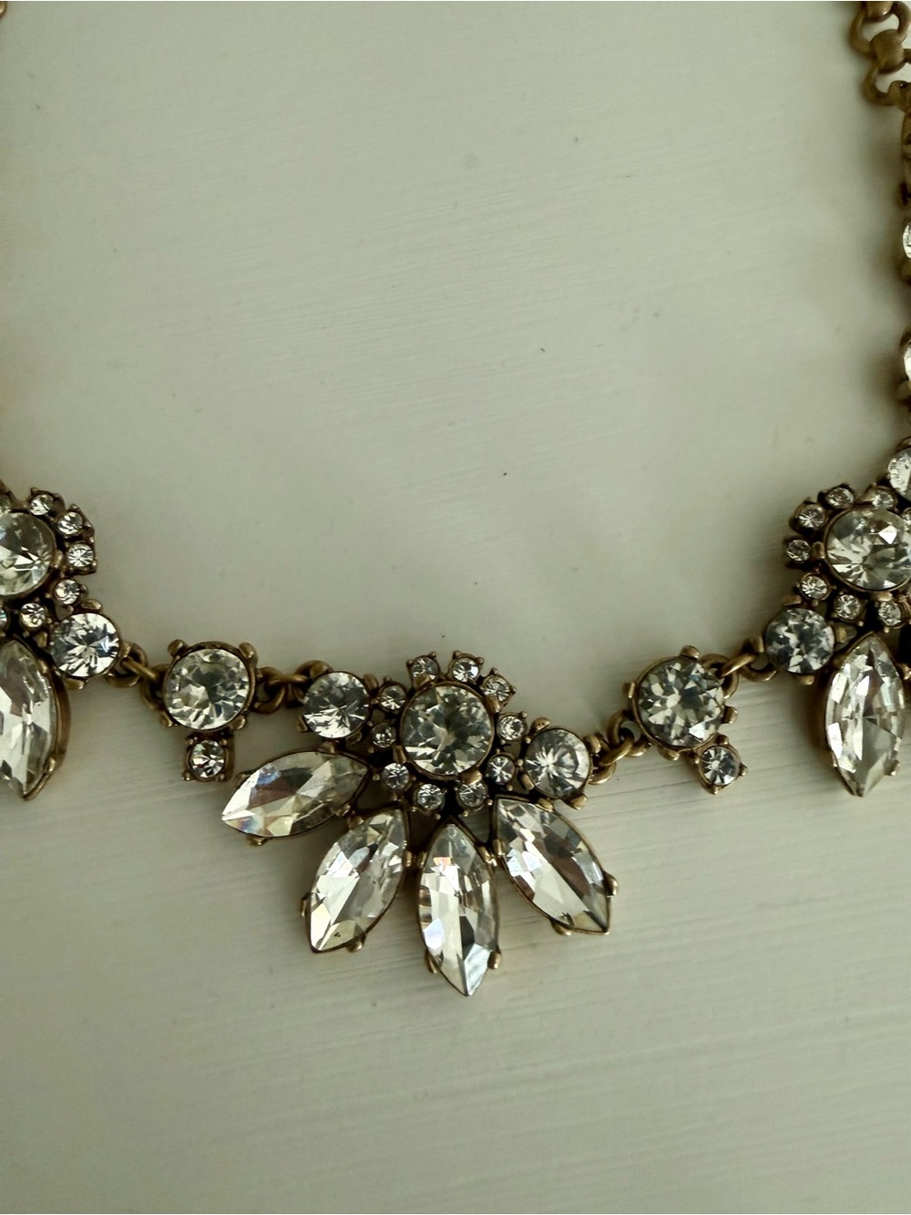 Crystal Statement Necklace in Gold Tone - Picture 2 of 3